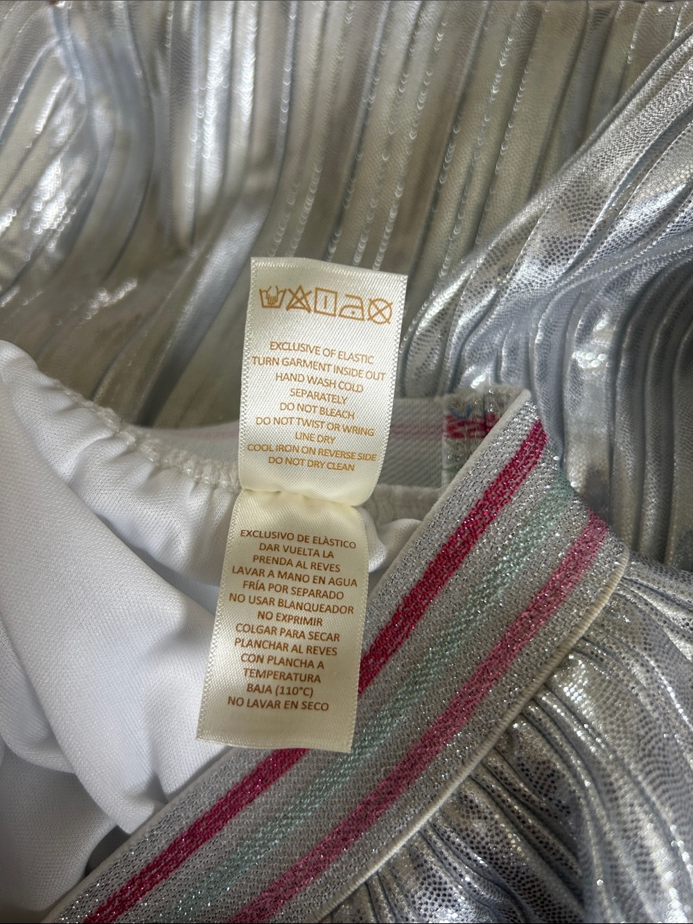 Kate Spade Skirt the Rules Girls Metallic Silver Pleated Midi 12 - Picture 6 of 8